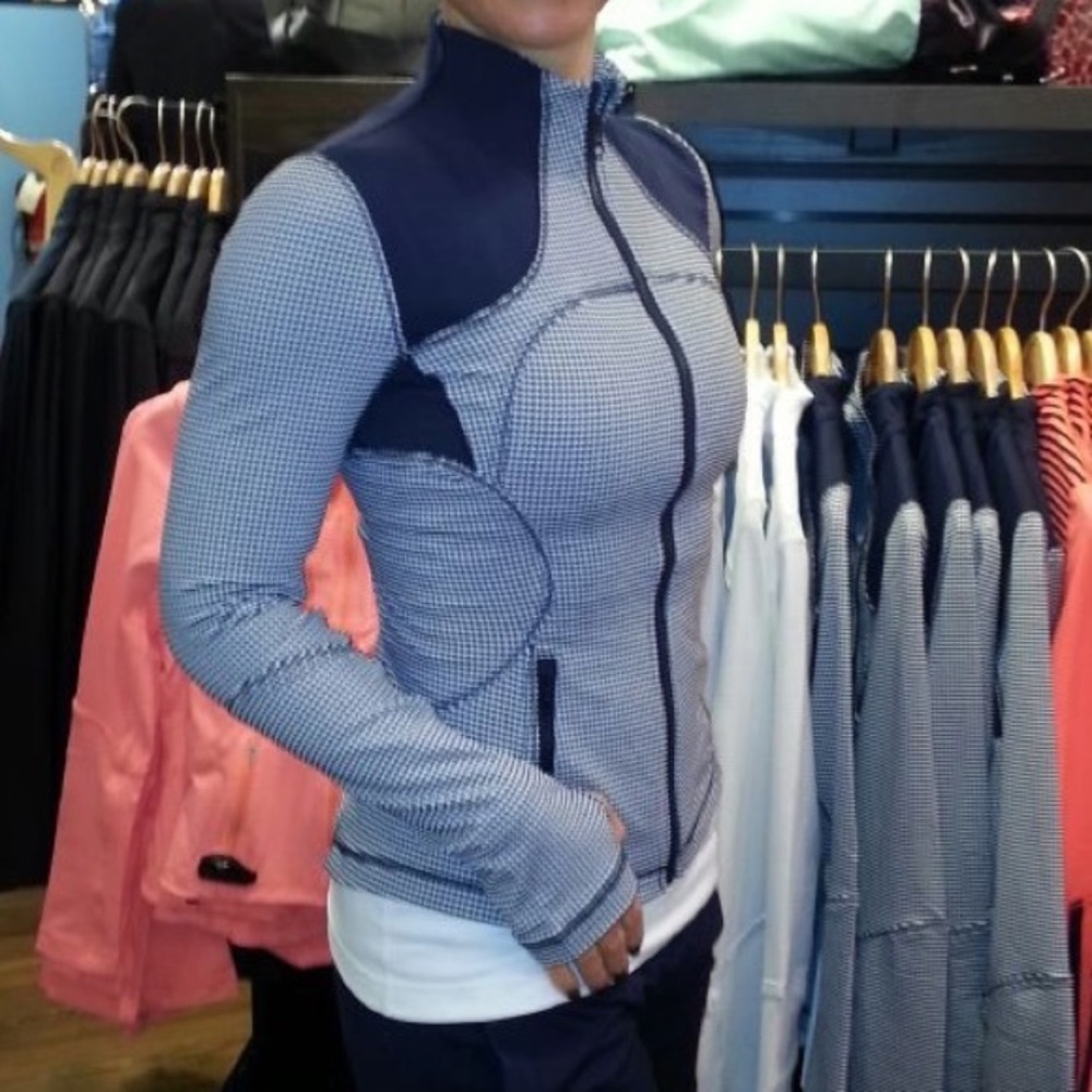 💙LULULEMON FORME JACKET-GINGHAM INKWELL, 12💙